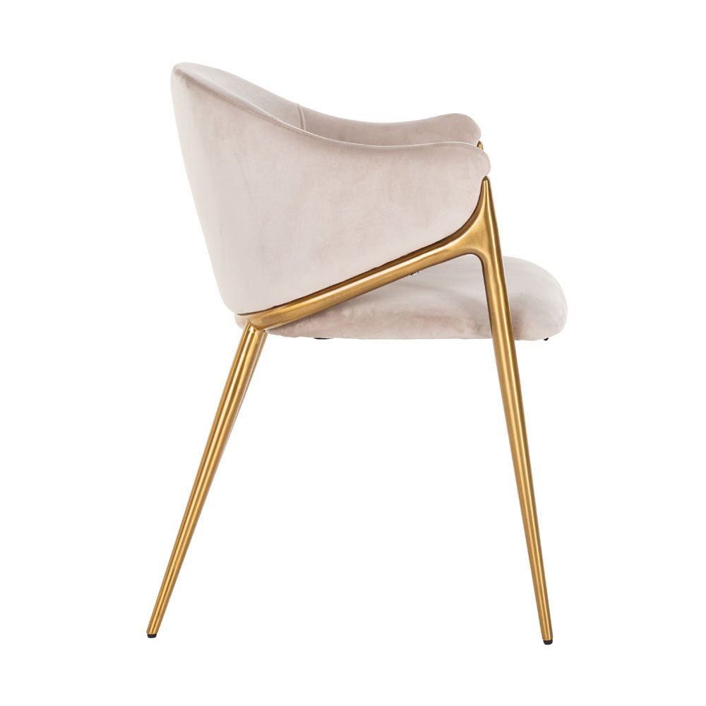 Richmond Interiors Gwen Chair in Khaki Velvet Nicholas John Interiors