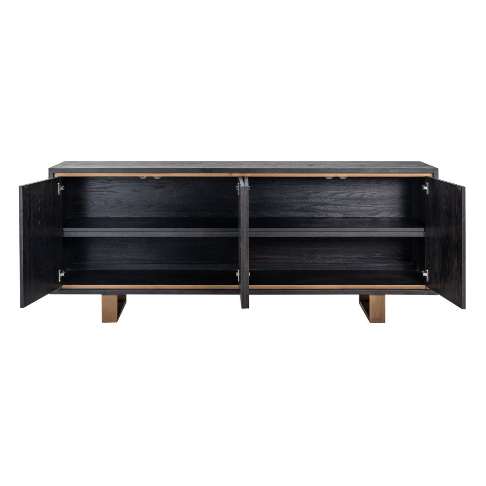 Richmond Interiors Hunter Black Rustic 4 Door Sideboard Nicholas John Interiors