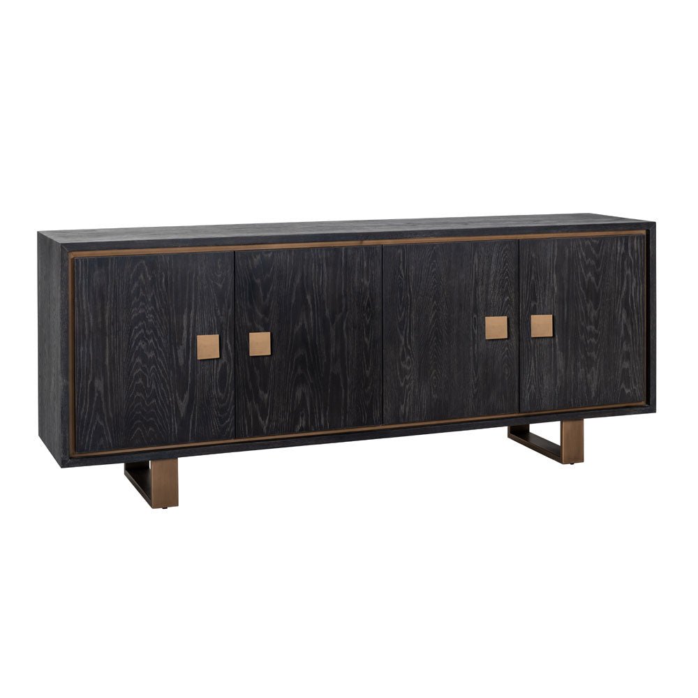 Richmond Interiors Hunter Black Rustic 4 Door Sideboard Nicholas John Interiors