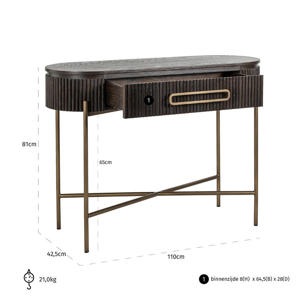 Richmond Interiors Luxor 1 Drawer Console Nicholas John Interiors