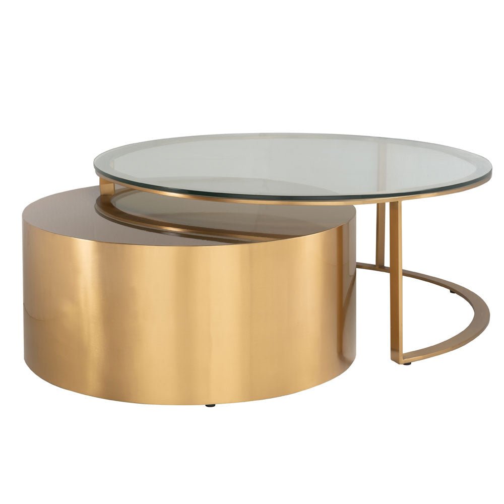 Richmond Interiors Orlan Set of 2 Coffee Table in Gold Nicholas John Interiors