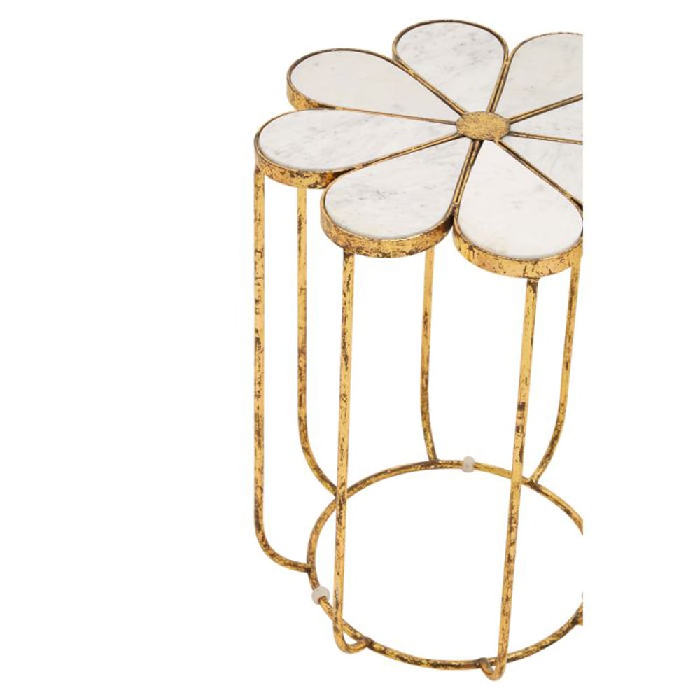 Riyan Petal Side Table With Marble Top Nicholas John Interiors