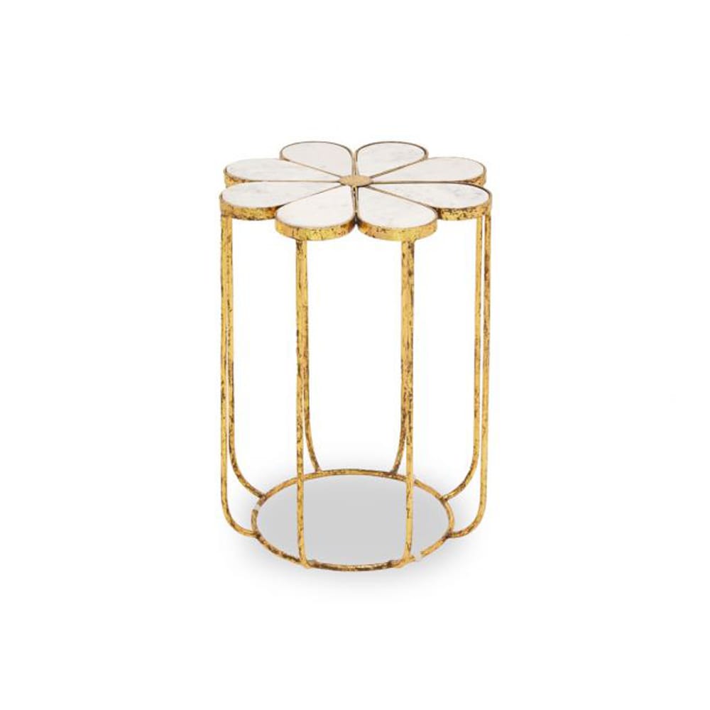 Riyan Petal Side Table With Marble Top Nicholas John Interiors