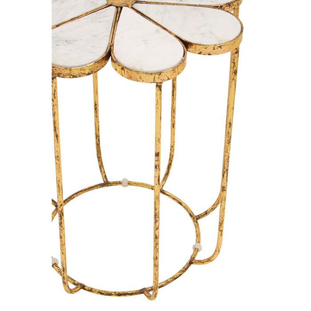 Riyan Petal Side Table With Marble Top Nicholas John Interiors