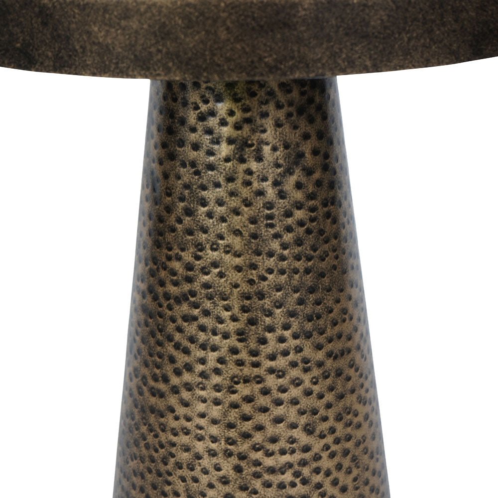 Samara Iron Side Table in Rustic Antique Gold Nicholas John Interiors