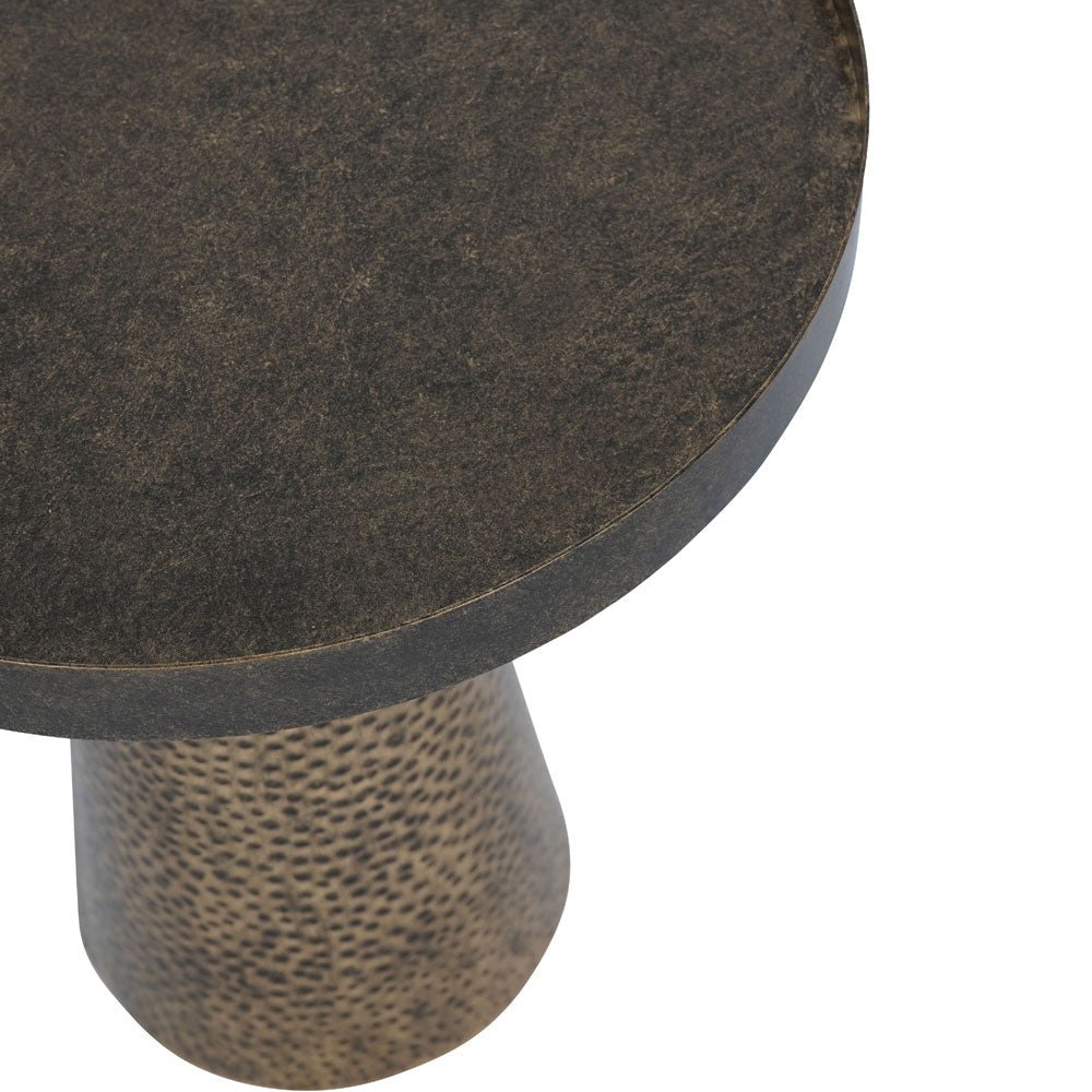 Samara Iron Side Table in Rustic Antique Gold Nicholas John Interiors