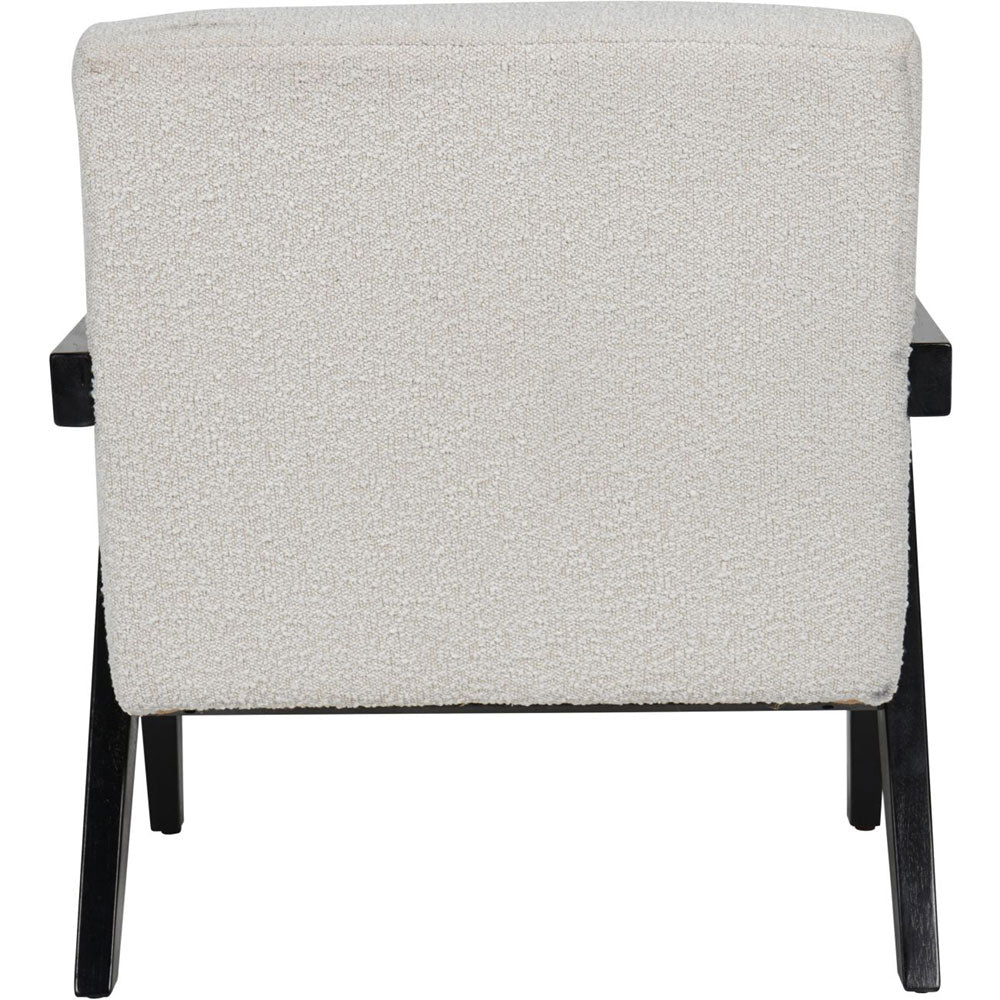 Santiago Wooden Frame Cream Boucle Armchair Nicholas John Interiors