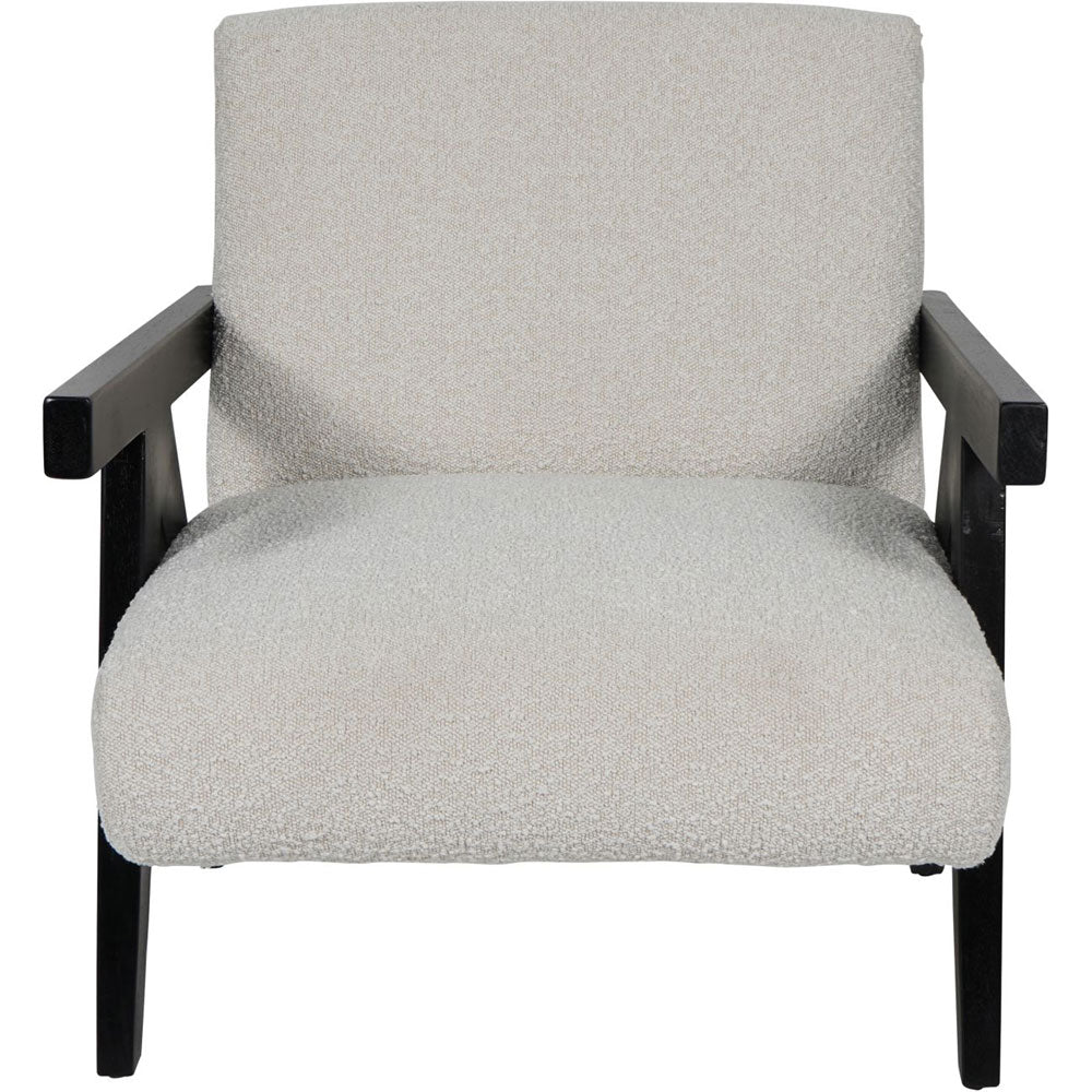 Santiago Wooden Frame Cream Boucle Armchair Nicholas John Interiors