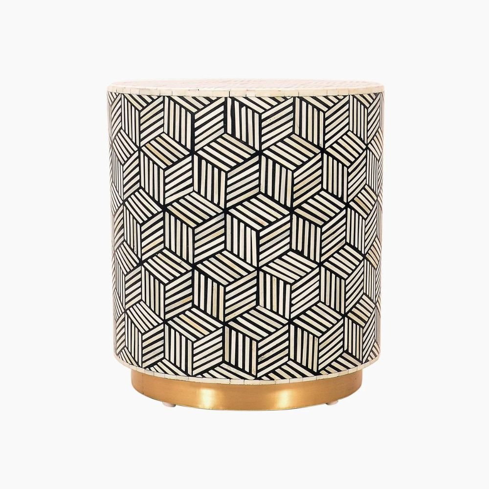 Sienna Bone Inlay End Table Nicholas John Interiors