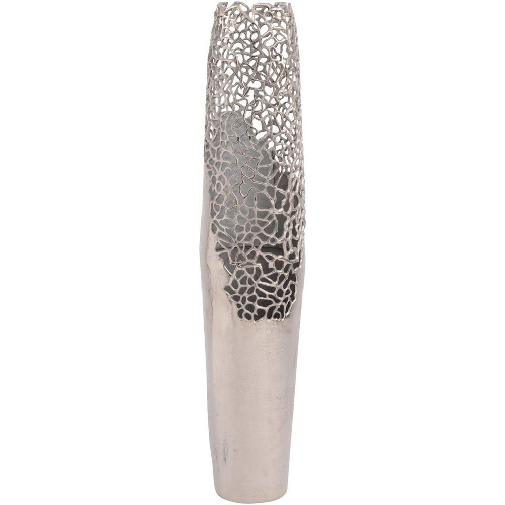 Silver Coral Design Large Vase Nicholas John Interiors