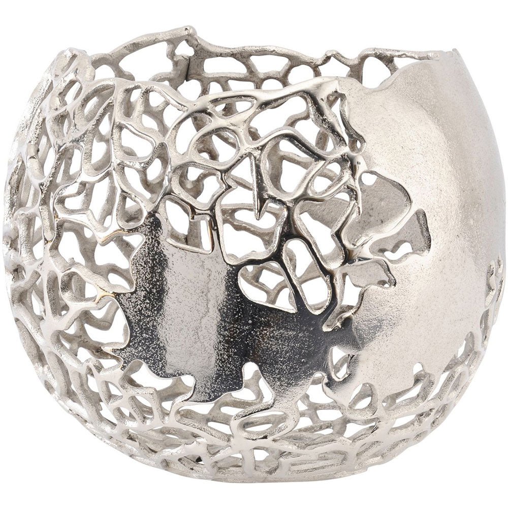 Silver Coral Spherical Aluminium Vase Nicholas John Interiors