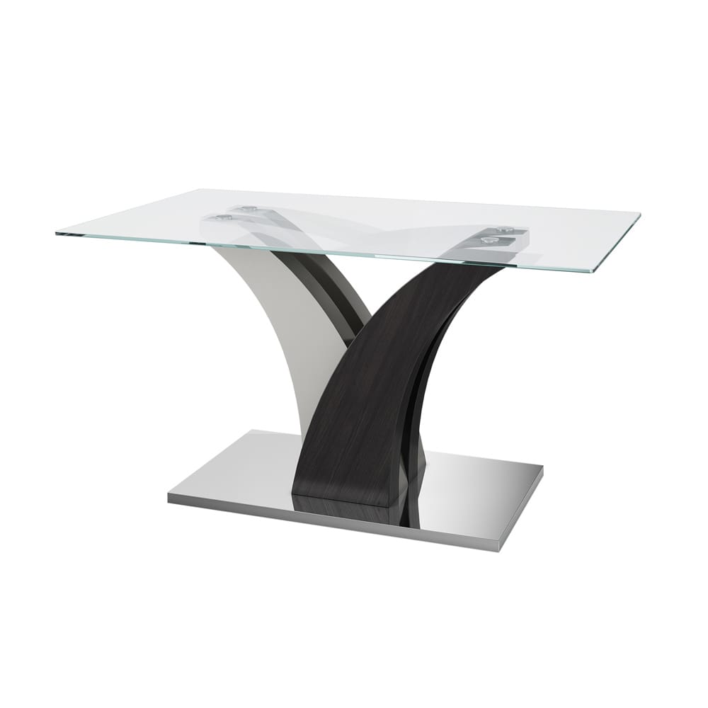 Solange Glass Dining Table Grey Base - 160cm Nicholas John Interiors