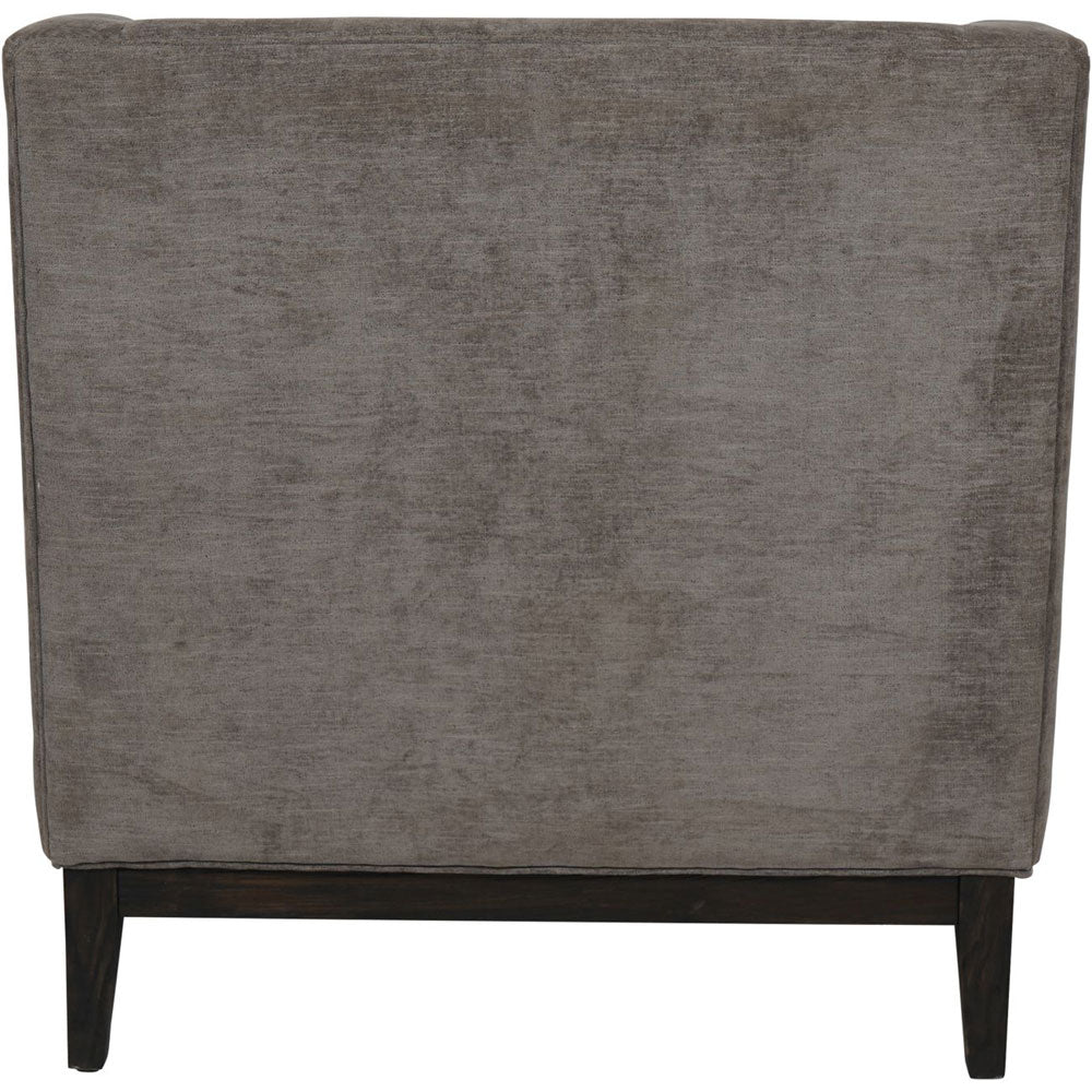 Theodorus Buttoned Armchair in Warm Grey Fabric Nicholas John Interiors