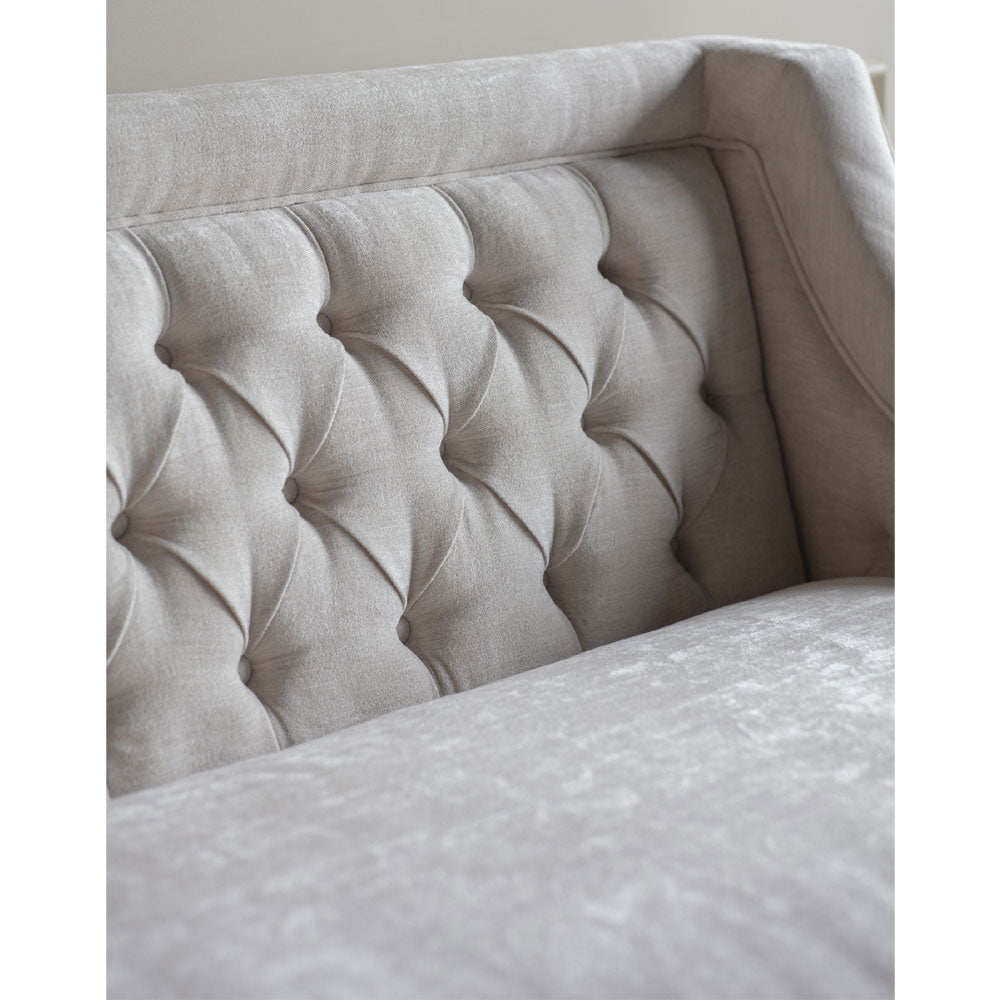 Theodorus Buttoned Sofa in Ivory Fabric 200cm Nicholas John Interiors