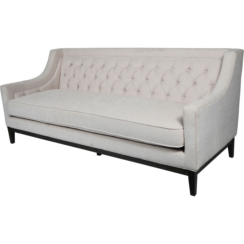 Theodorus Buttoned Sofa in Ivory Fabric 200cm Nicholas John Interiors