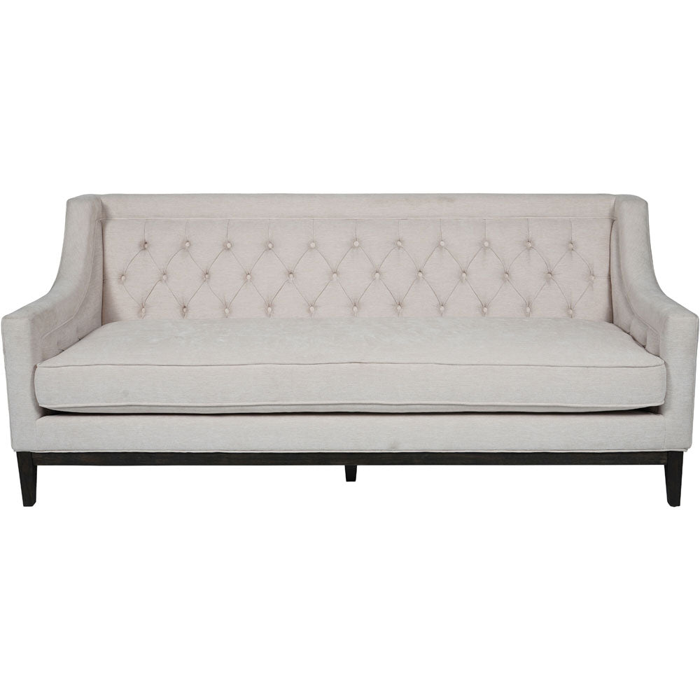 Theodorus Buttoned Sofa in Ivory Fabric 200cm Nicholas John Interiors