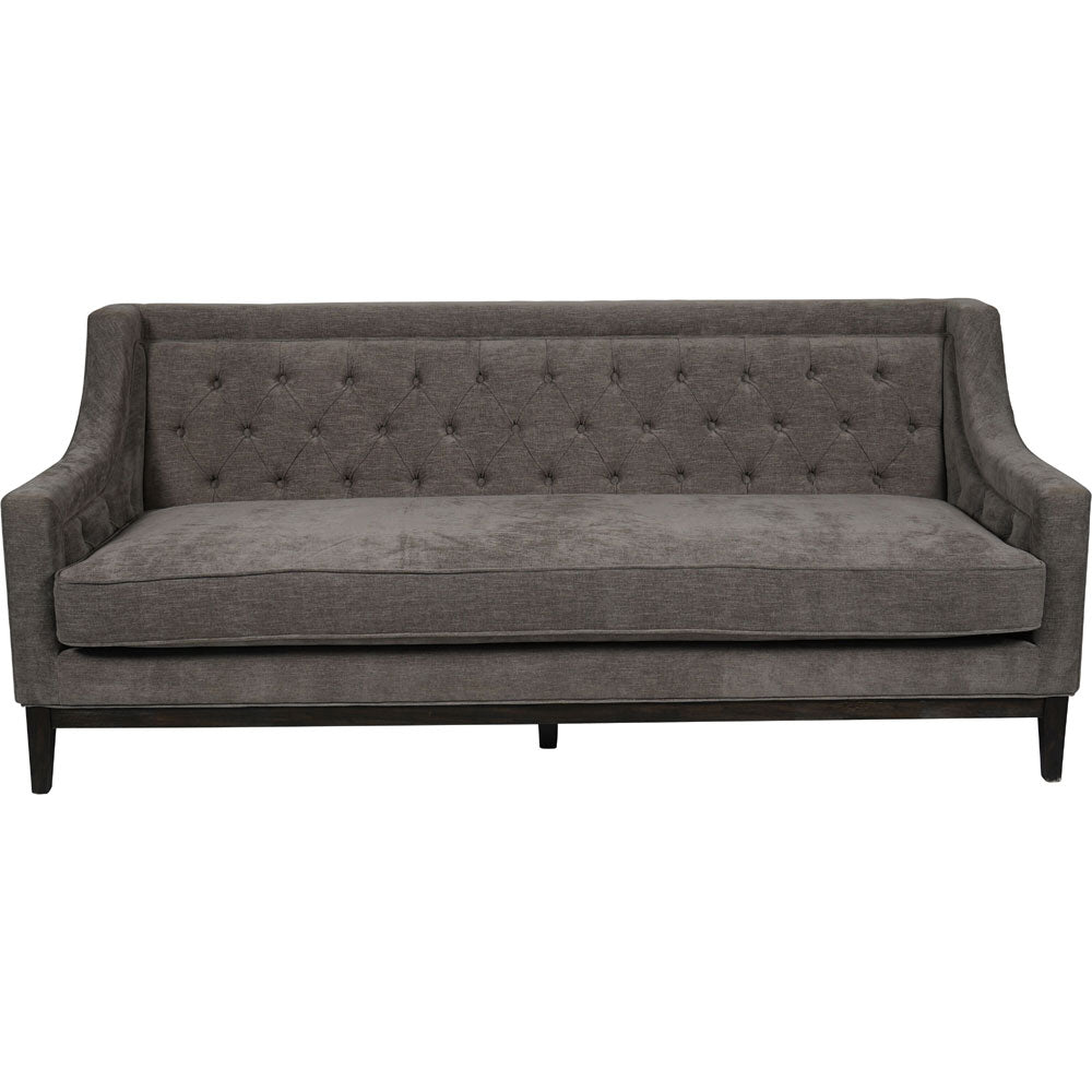 Theodorus Buttoned Sofa in Warm Grey Fabric 200cm Nicholas John Interiors