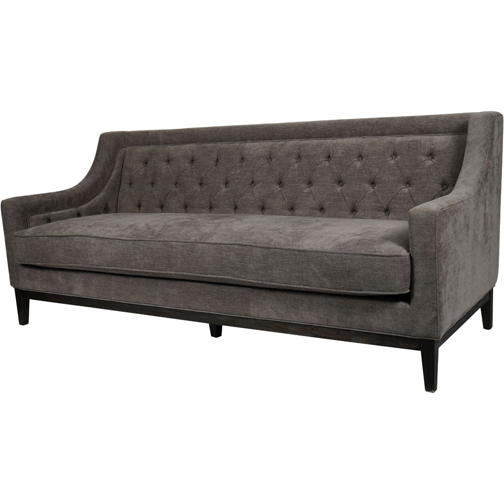 Theodorus Buttoned Sofa in Warm Grey Fabric 200cm Nicholas John Interiors