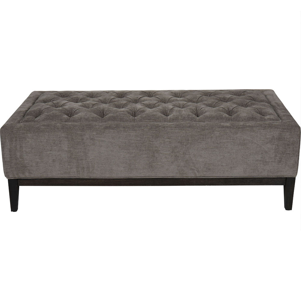 Theodorus Buttoned XL Ottoman in Warm Grey Fabric Nicholas John Interiors