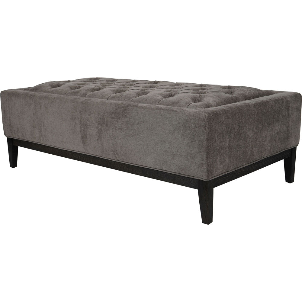 Theodorus Buttoned XL Ottoman in Warm Grey Fabric Nicholas John Interiors