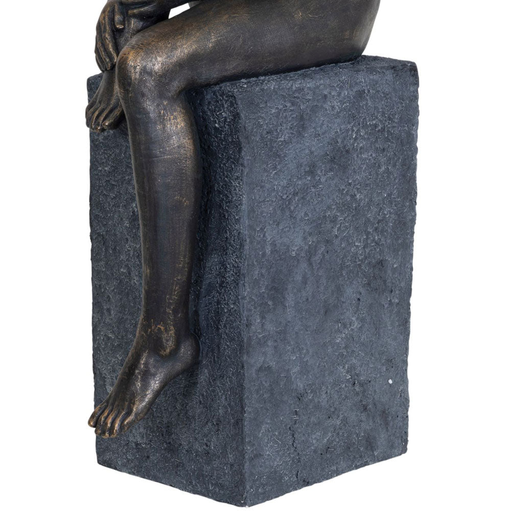 Thinking Lady Sculpture In Bronze Resin Nicholas John Interiors