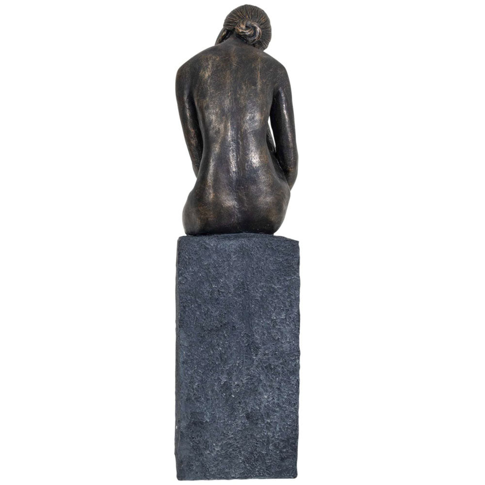 Thinking Lady Sculpture In Bronze Resin Nicholas John Interiors