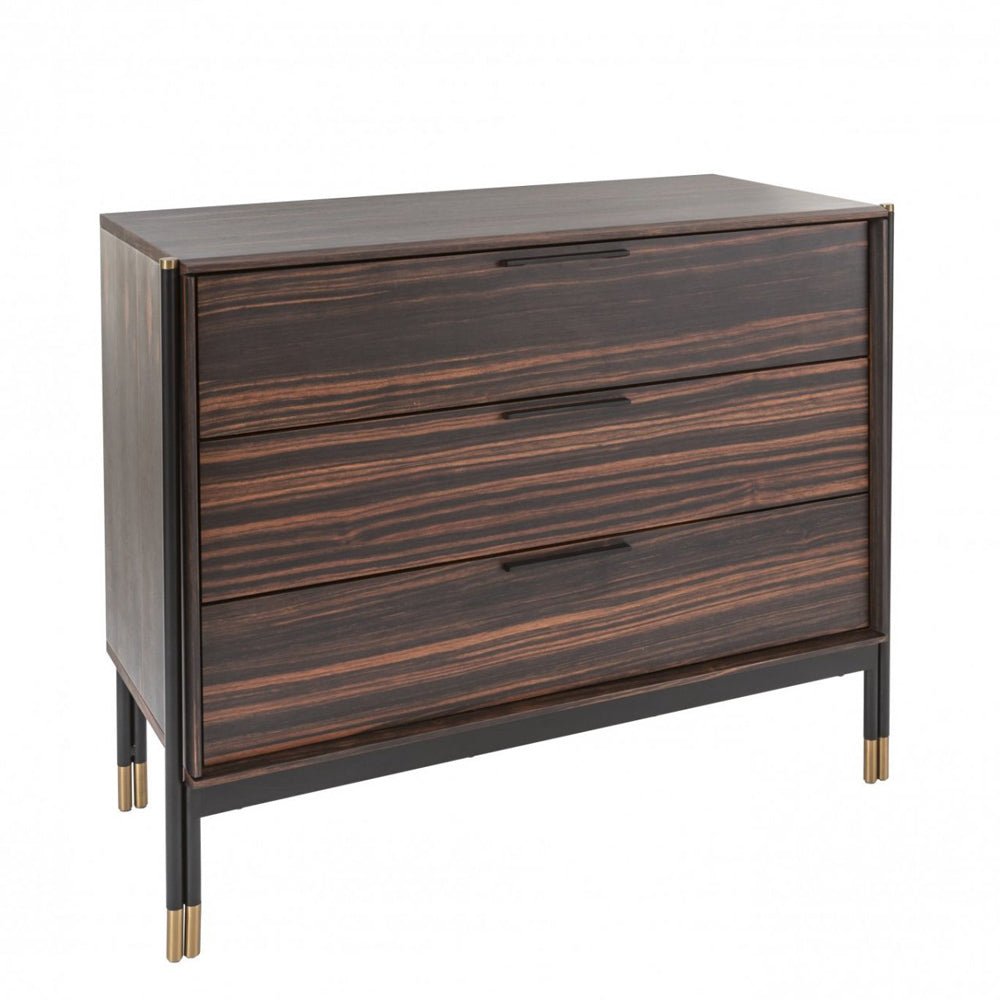 Twenty10 Design Bali 3 Drawer Chest - Ebony Nicholas John Interiors