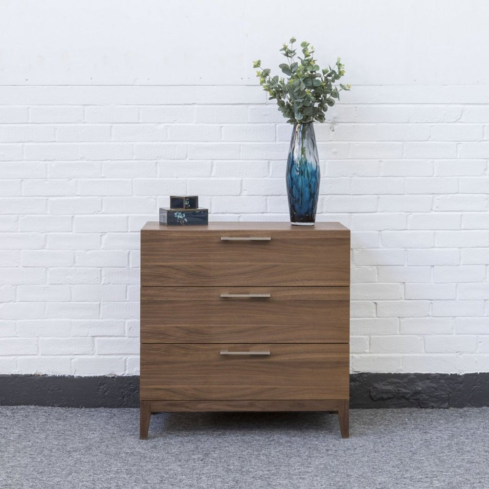 Twenty10 Design Calla 3 Drawer Chest - Walnut Nicholas John Interiors