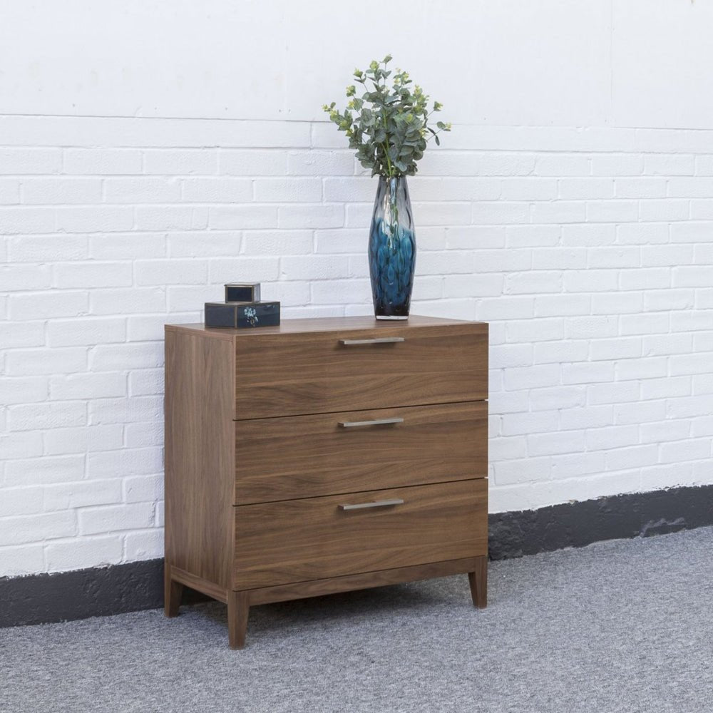 Twenty10 Design Calla 3 Drawer Chest - Walnut Nicholas John Interiors