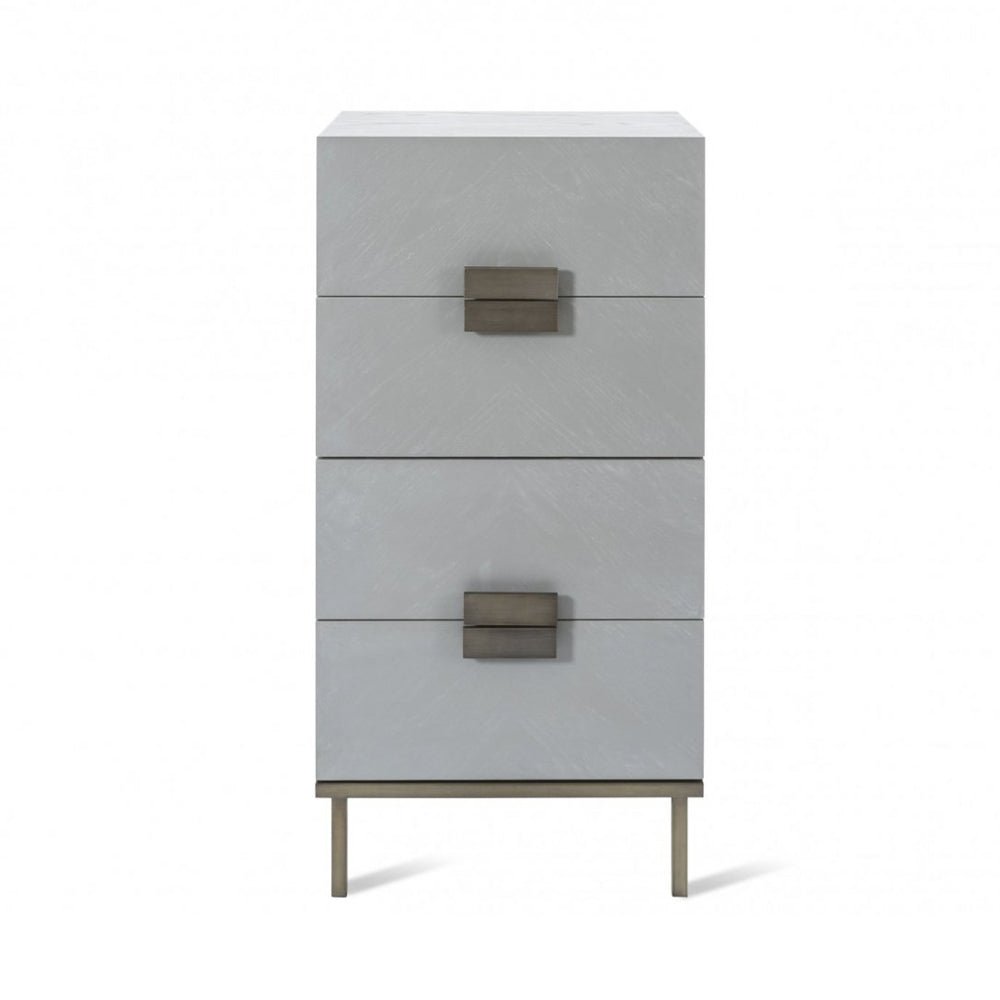 Twenty10 Design Lilly 4 Drawer Tallboy - Grey Nicholas John Interiors