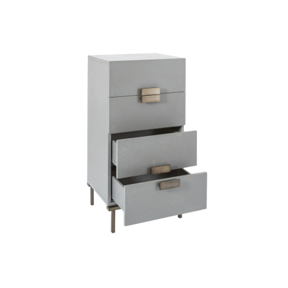 Twenty10 Design Lilly 4 Drawer Tallboy - Grey Nicholas John Interiors