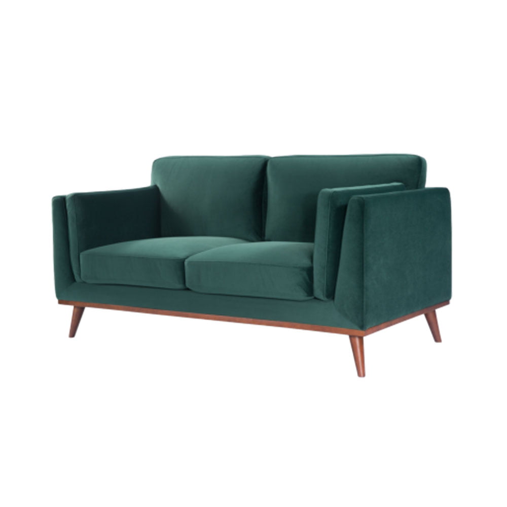 Twenty10 Design Mickey 2 Seat Sofa - Emerald Green Velvet Nicholas John Interiors