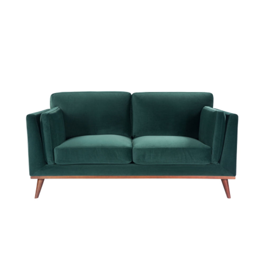 Twenty10 Design Mickey 2 Seat Sofa - Emerald Green Velvet Nicholas John Interiors