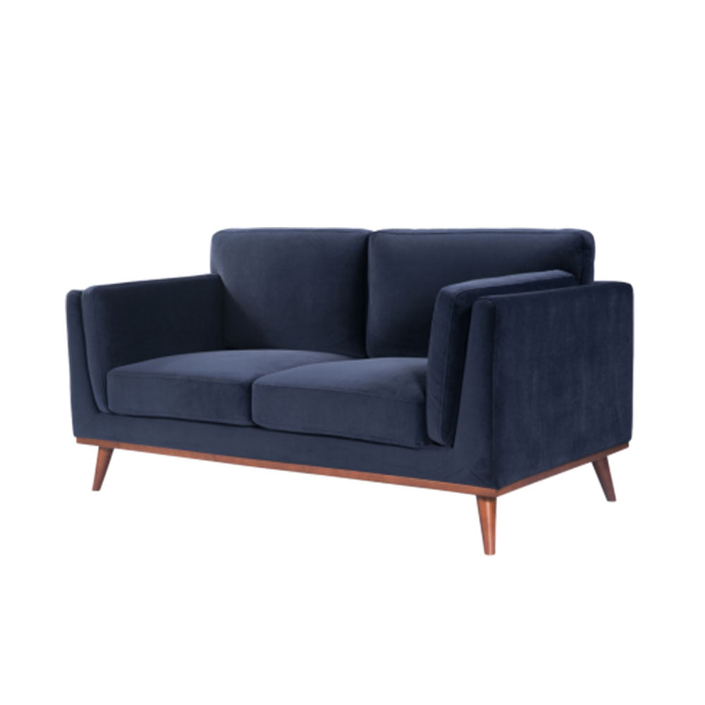 Twenty10 Design Mickey 2 Seat Sofa - Midnight Blue Velvet Nicholas John Interiors