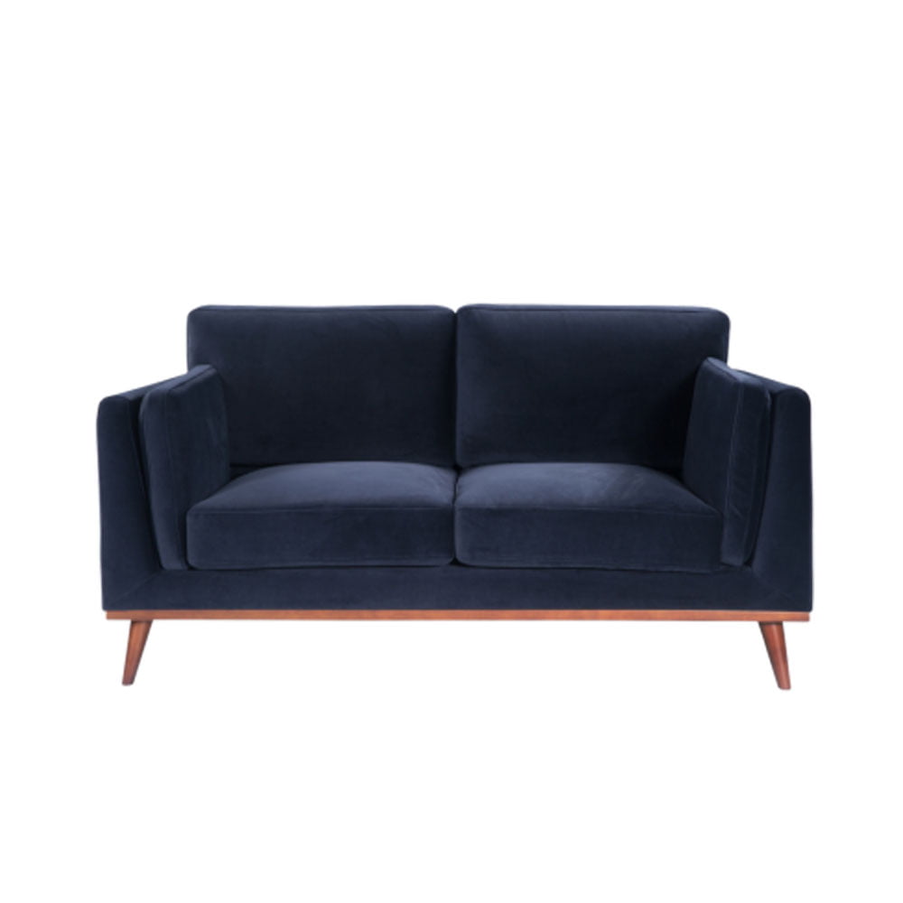 Twenty10 Design Mickey 2 Seat Sofa - Midnight Blue Velvet Nicholas John Interiors