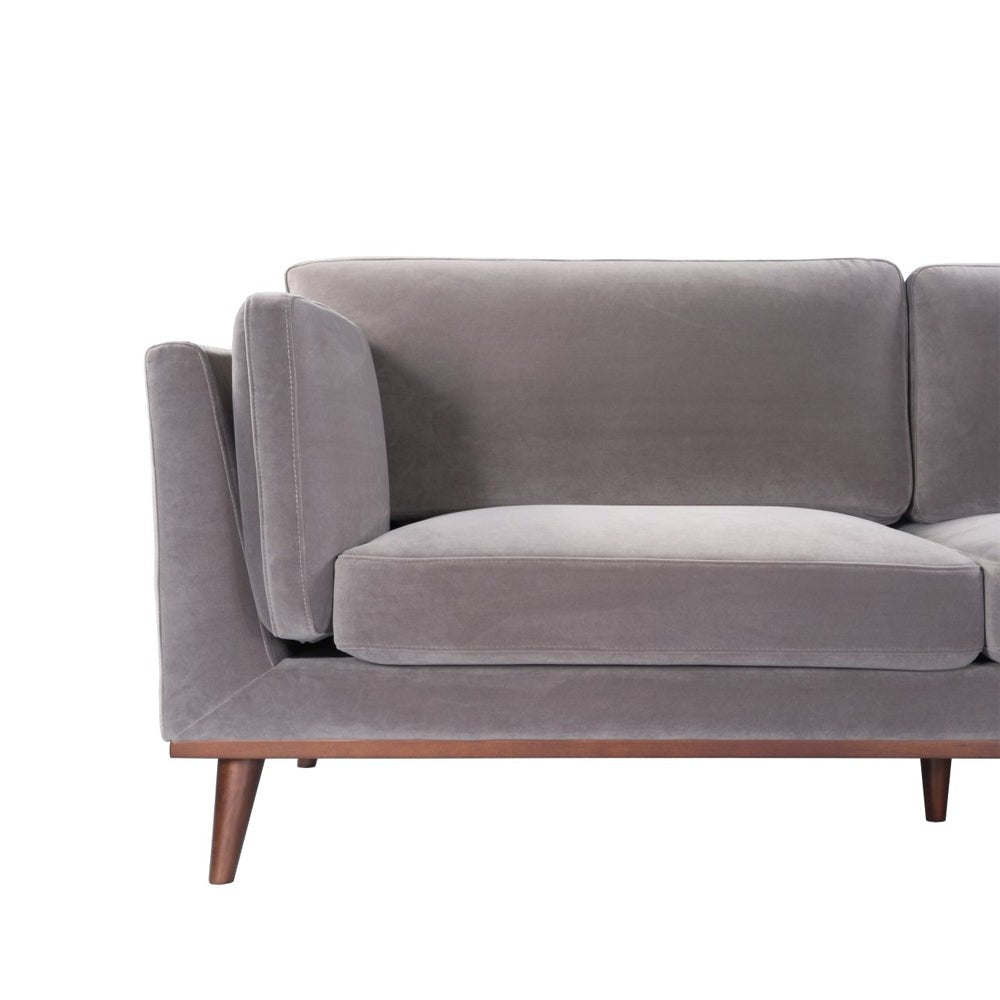 Twenty10 Design Mickey 2 Seat Sofa - Stone Grey Velvet Nicholas John Interiors