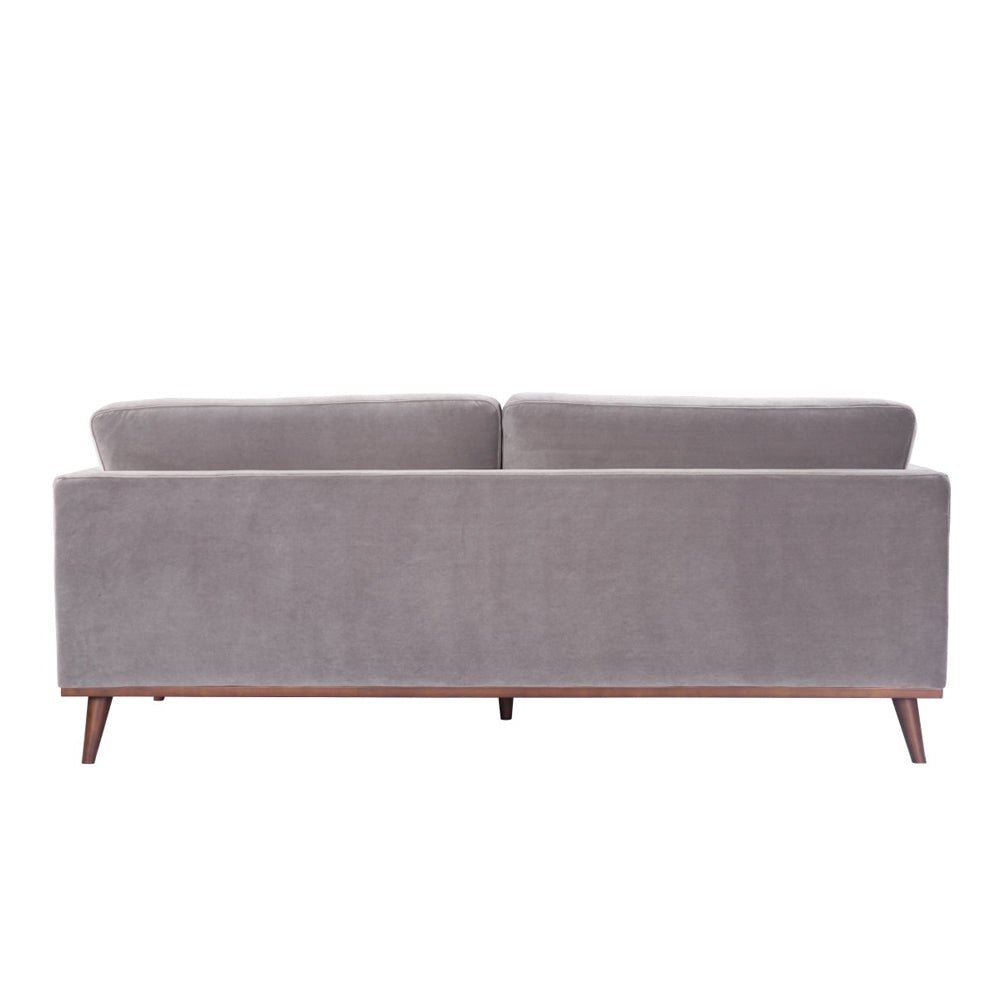 Twenty10 Design Mickey 2 Seat Sofa - Stone Grey Velvet Nicholas John Interiors