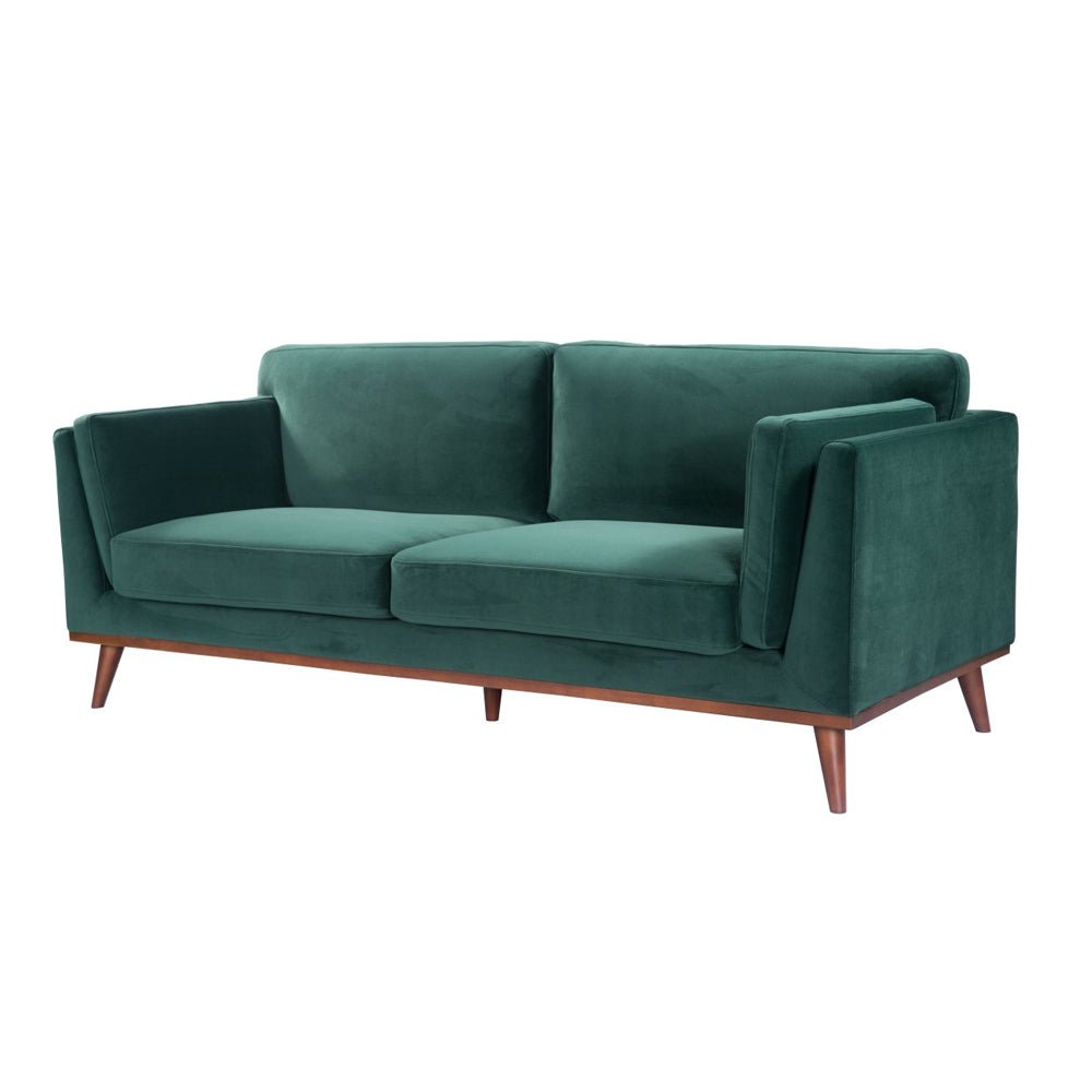 Twenty10 Design Mickey 3 Seat Sofa - Emerald Green Velvet Nicholas John Interiors