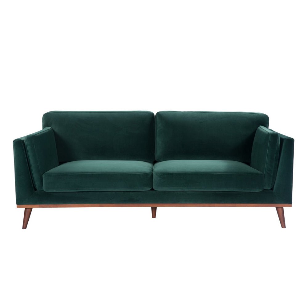 Twenty10 Design Mickey 3 Seat Sofa - Emerald Green Velvet Nicholas John Interiors