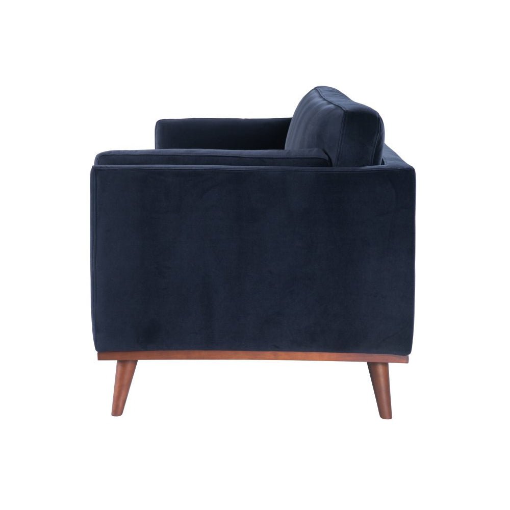 Twenty10 Design Mickey 3 Seat Sofa - Midnight Blue Velvet Nicholas John Interiors