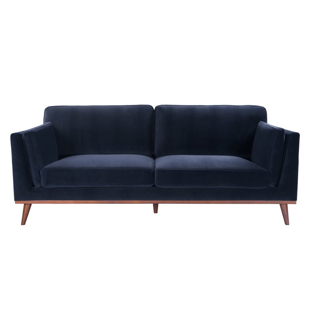 Twenty10 Design Mickey 3 Seat Sofa - Midnight Blue Velvet Nicholas John Interiors