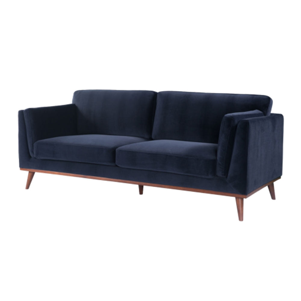 Twenty10 Design Mickey 3 Seat Sofa - Midnight Blue Velvet Nicholas John Interiors