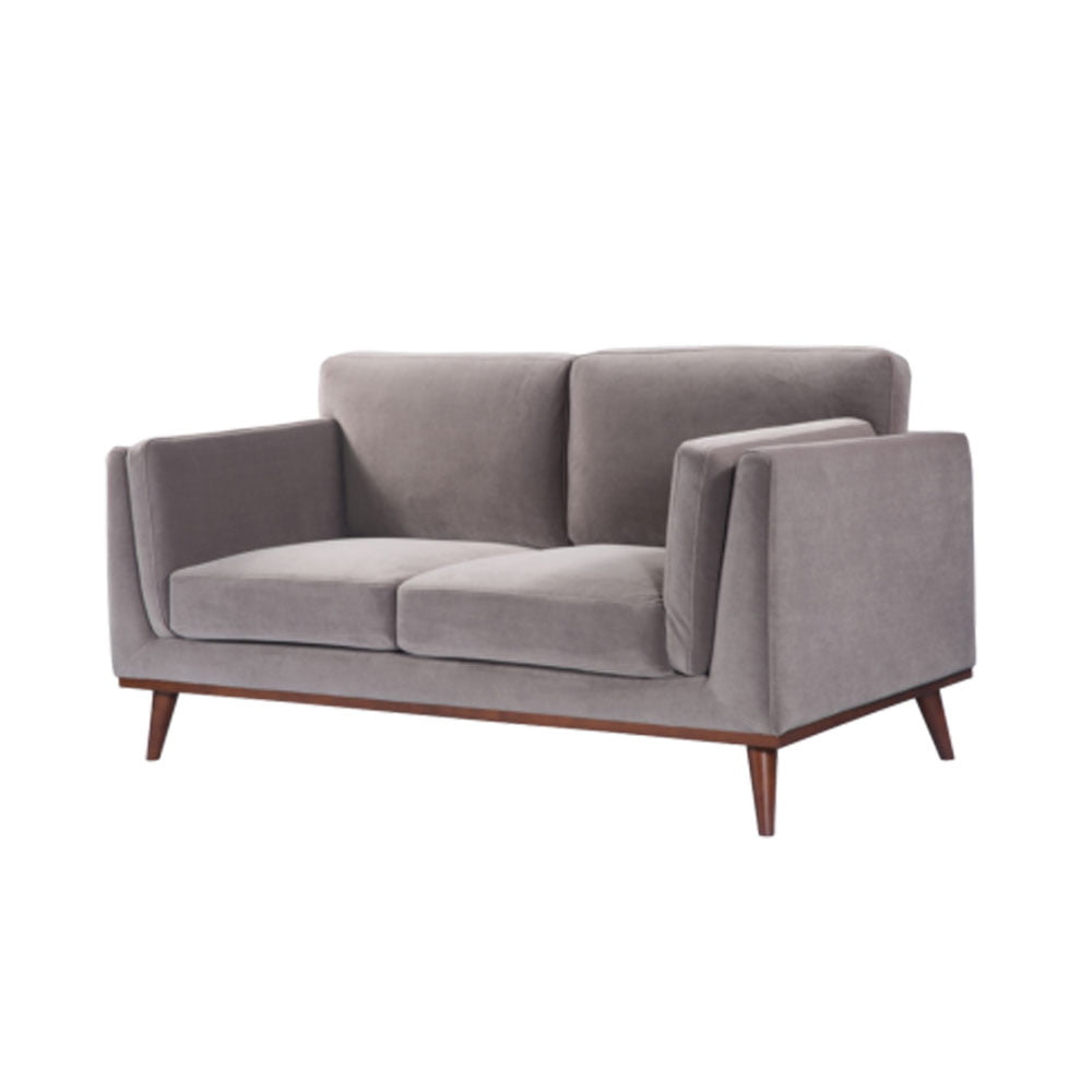 Twenty10 Design Mickey 3 Seat Sofa - Stone Grey Velvet Nicholas John Interiors