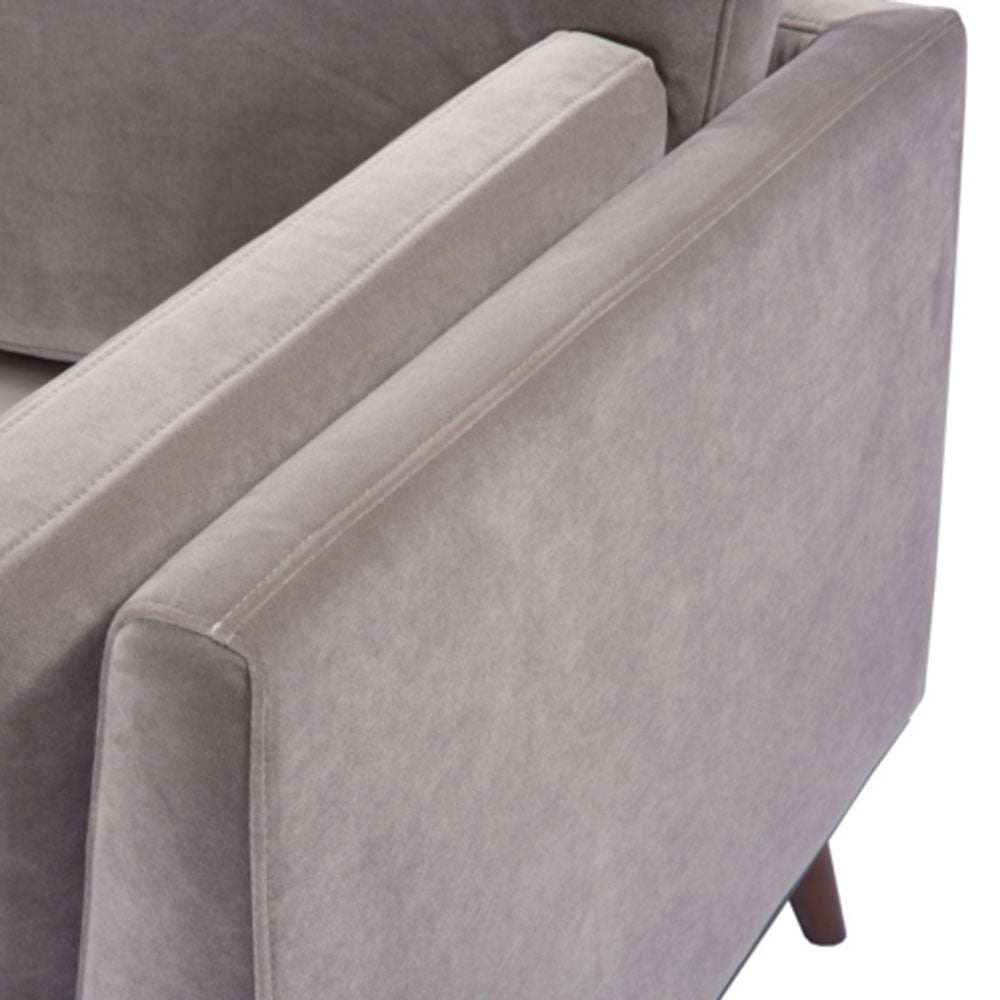 Twenty10 Design Mickey 3 Seat Sofa - Stone Grey Velvet Nicholas John Interiors