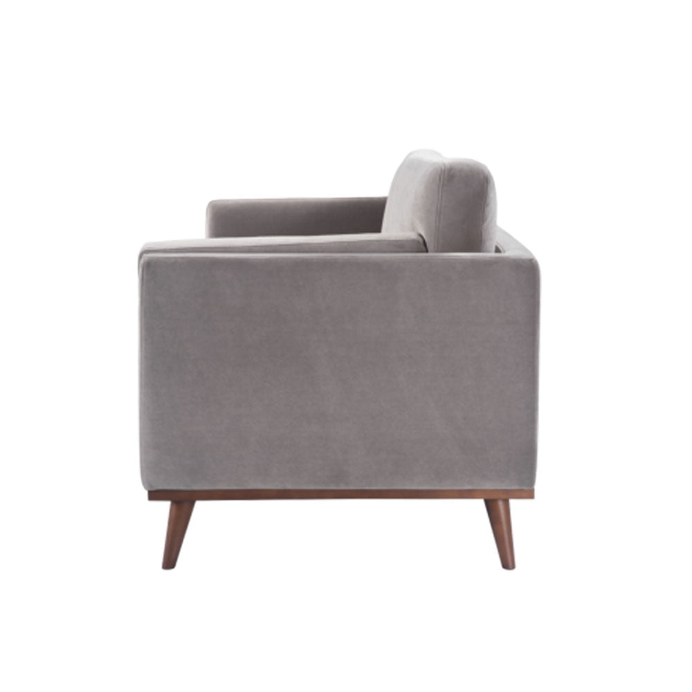 Twenty10 Design Mickey 3 Seat Sofa - Stone Grey Velvet Nicholas John Interiors