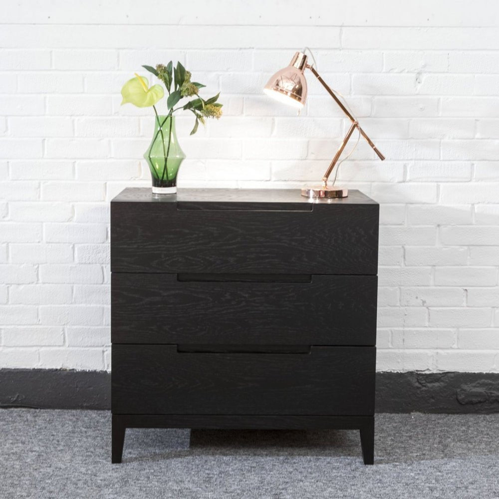 Twenty10 Design Orchid 3 Drawer Chest - Black Nicholas John Interiors