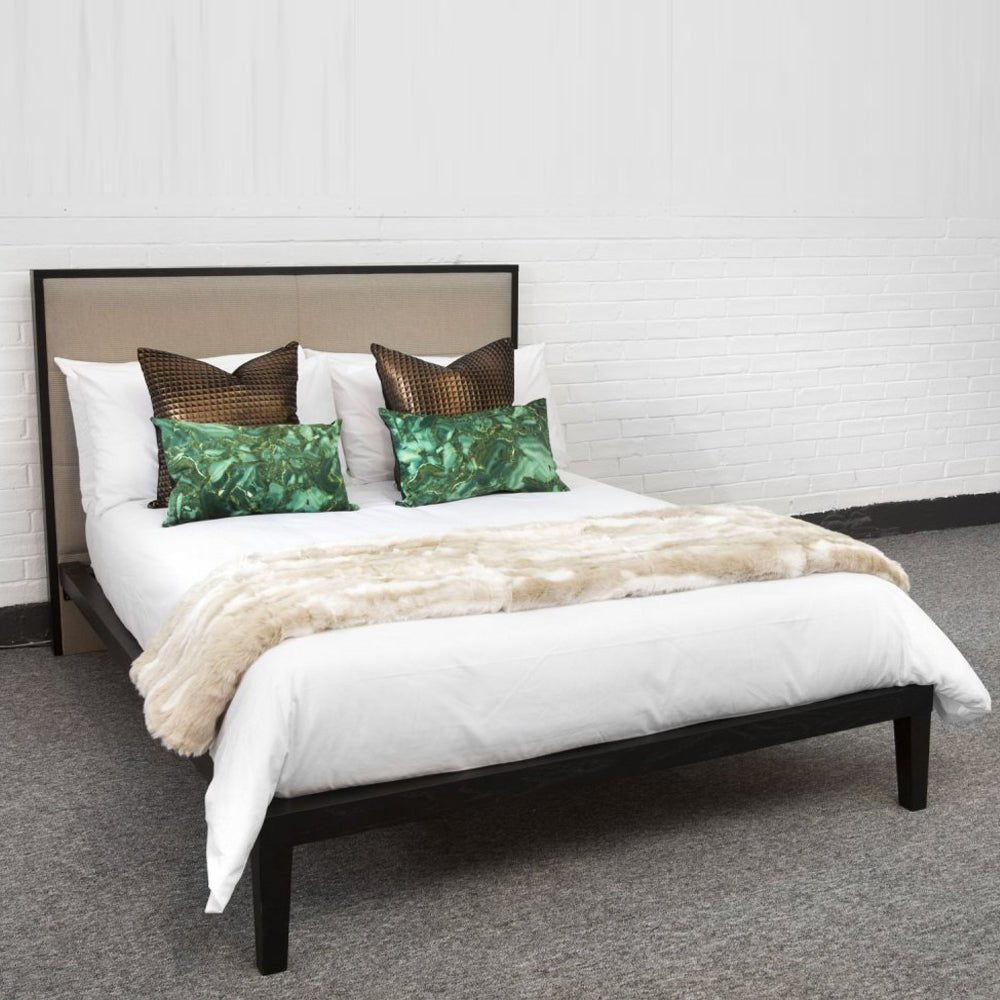 Twenty10 Design Orchid Bed in Wenge with Beige Fabric - Double Nicholas John Interiors Twenty10 Design