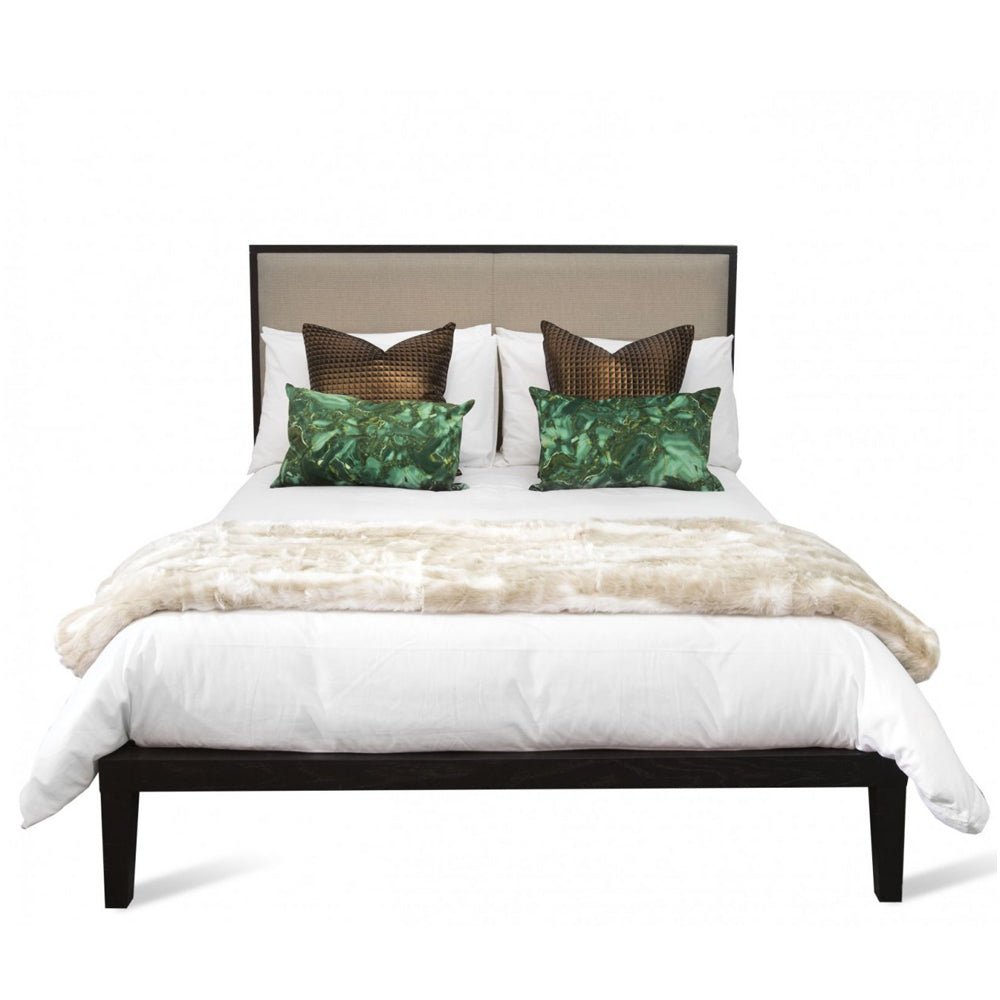 Twenty10 Design Orchid Bed in Wenge with Beige Fabric - Double Nicholas John Interiors