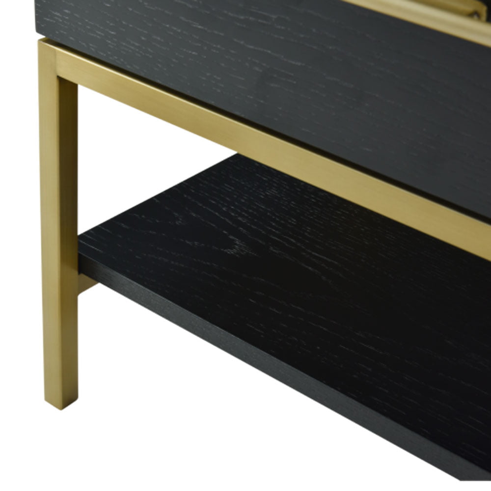 Twenty10 Design Tulip Black Oak Single Drawer Bedside Nicholas John Interiors