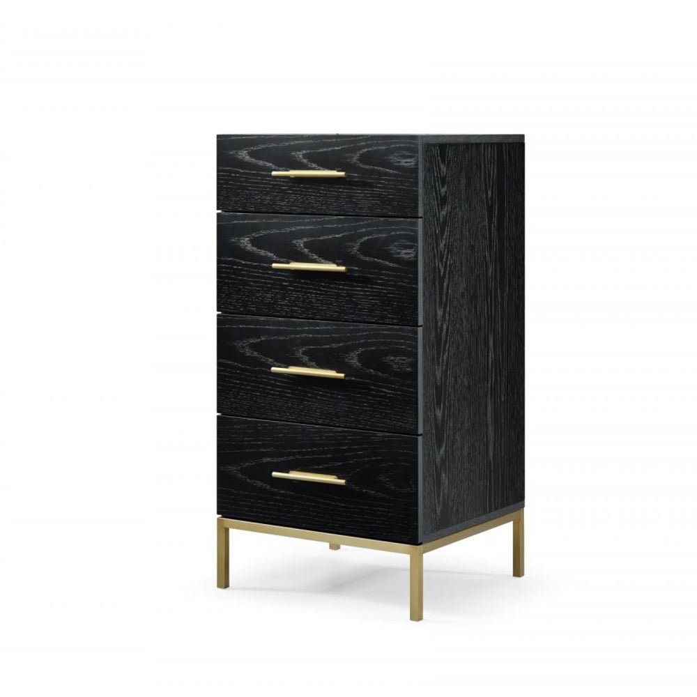 Twenty10 Design Tulip Black Oak Tall Chest Nicholas John Interiors